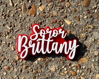 Soror Name Lapel | Soror Badge | Sorority Gift | Probate Gift | Soror Name Pin | Customized Line Name Gift