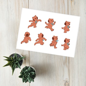 Walkcycle Mr Ted E. The Animation Bear Sticker sheet