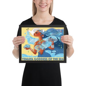 Yemaya Goddess of the Sea Orisha Art Framed poster Gifts for her Stocking Stuffer