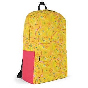 Cute Yellow Backpack Red Bottom