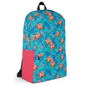 Cute Blue Backpack Red Bottom
