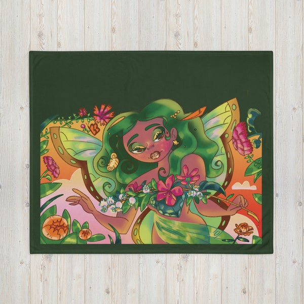 Ayao Goddess of Plants Throw Blanket