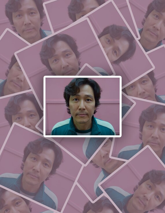 Holographic Available Squid Game Gihun Face Meme Sticker Etsy