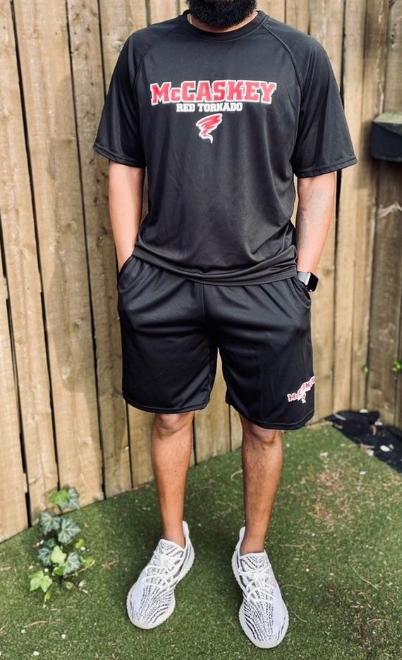 Black Short Sleeved Sweat Wicking Mccaskey Red Tornado Shirt