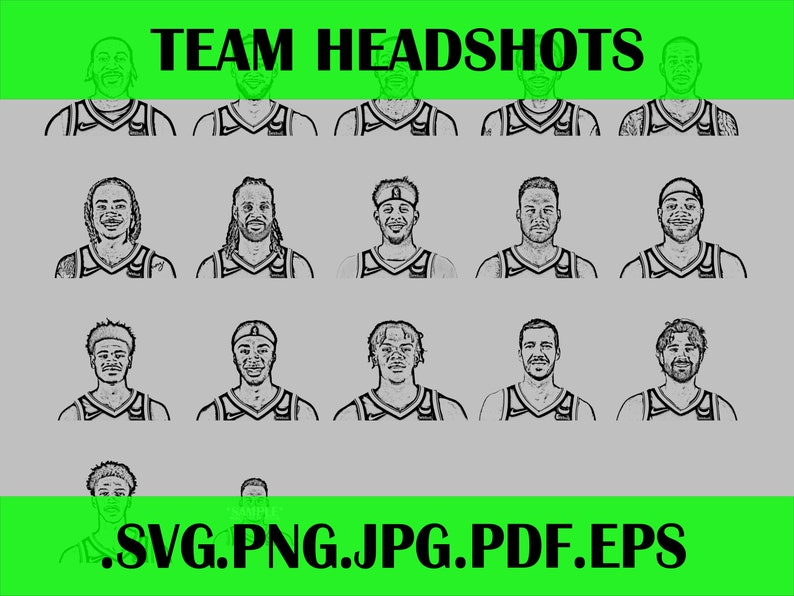 Roster Team Svg Players Headshots 2021 2022 .svg Etsy