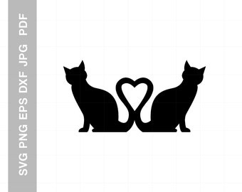 Cat Heart Love Romance  Plastic Mylar Stencil for Painting Walls and Crafts Item 175826