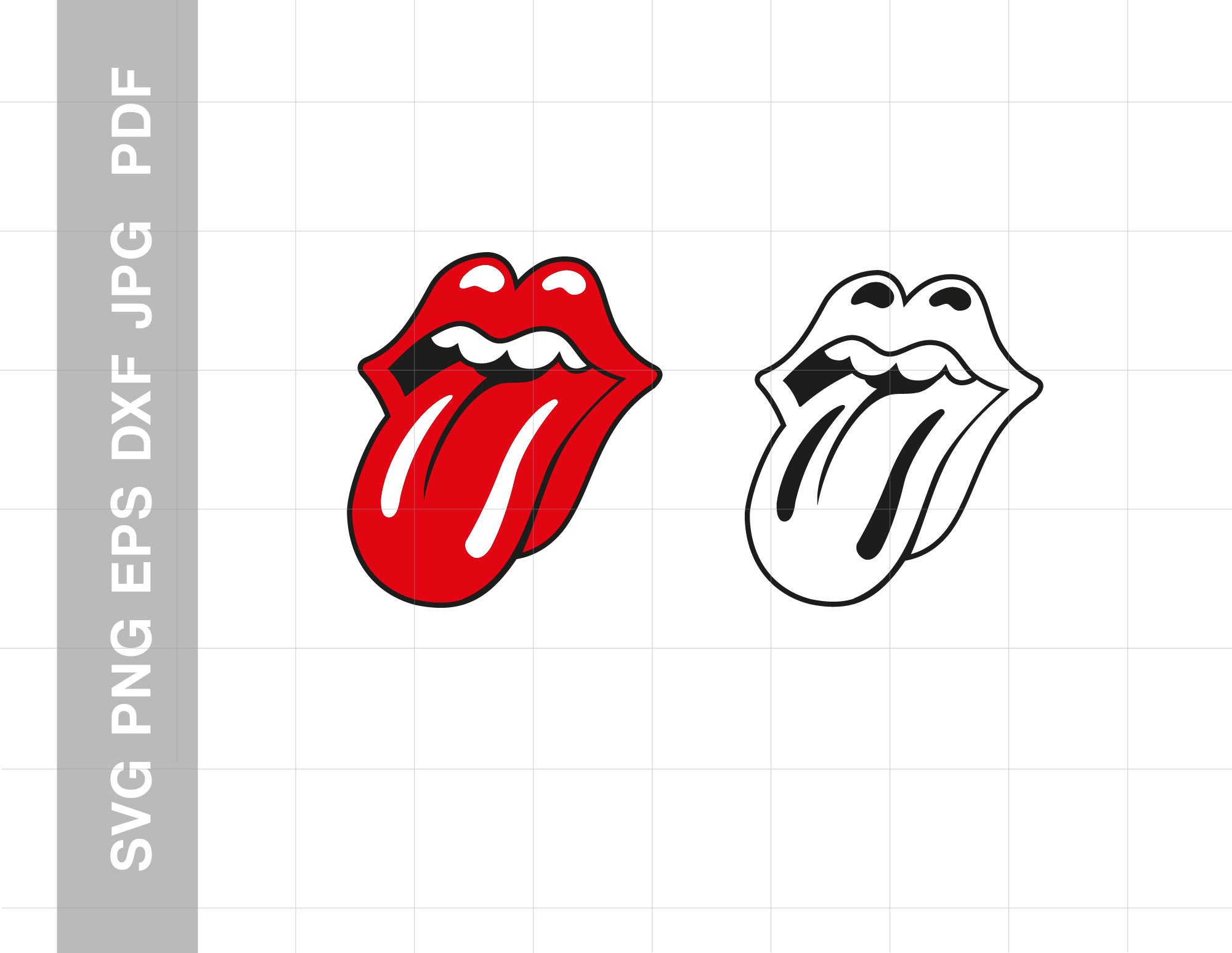Rolling Stones Logo Brand Clipart Svg Png File Hot Lips Etsy Canada