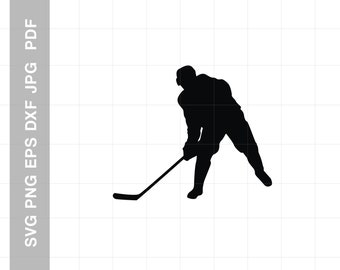 Hockey Player Digital Download for Cricut/Silhouette svg dxf eps pdf png file formats