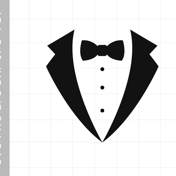 Tuxedo Svg Tux Svg File for Cricut Svg for Silhouette Cameo Tuxedo Shirt Svg Bow Tie Svg Smoking Svg Suit Svg Black Tie Wedding Svg Png File