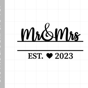 Mr and Mrs SVG - Split Monogram - Monogram SVG - Wedding Svg - Marriage Svg - Mr and Mrs Sign - Mr and Mrs - Wedding Signs - Monogram - Png