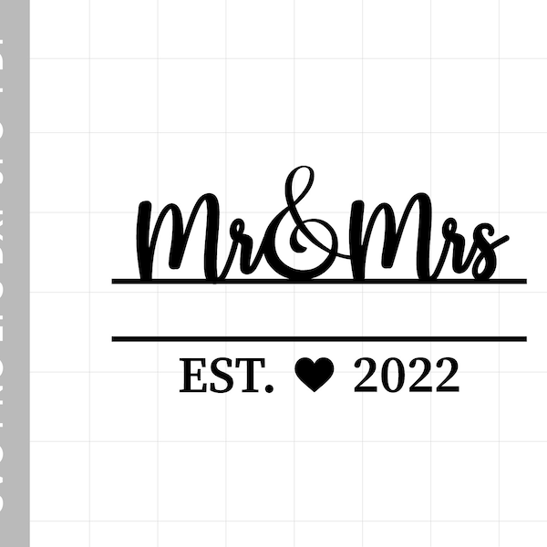 Mr and Mrs SVG  Split Monogram Monogram SVG Wedding Svg Marriage Svg Mr and Mrs Sign Mr and Mrs Wedding Signs Monogram - Png Active