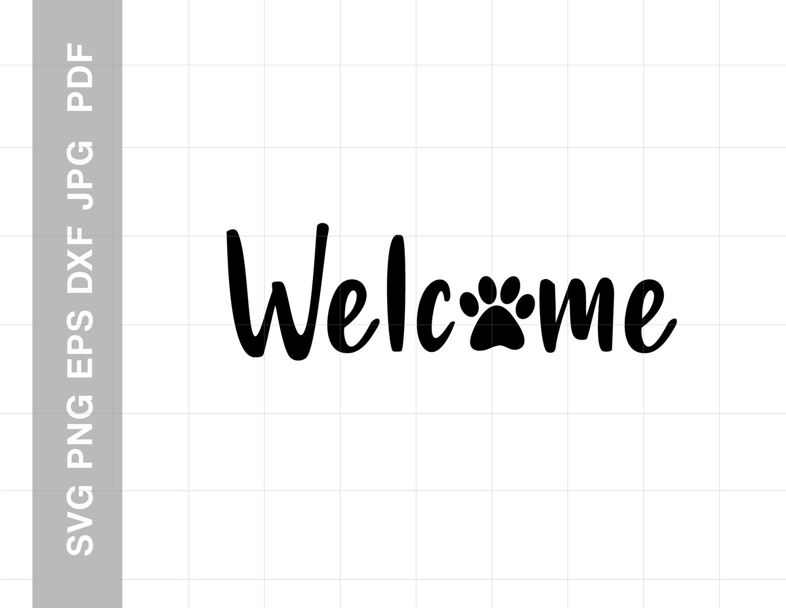 Welcome With Dog Paw Svg Jpg Eps Pdf Png Silhouette Instant - Etsy UK