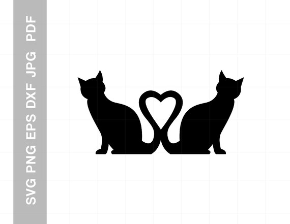 Doodle Love Cats Kitten Head Silhouette Stock Vector (Royalty Free)  2121608828