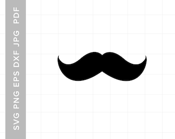 Mustache SVG  Moustache His Facial Hair SVG Files Digital Download for Cricut and Silhouette includes svg, dxf, eps, pdf, png file formats