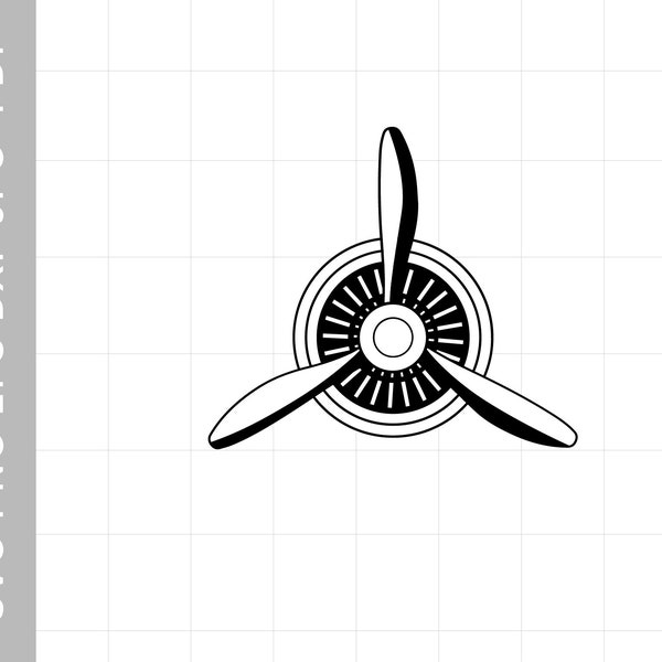 Airplane Propeller Outline Aircraft Pilot SVG Digital Download for Cricut and Silhouette includes svg, dxf, eps, pdf, png file formats