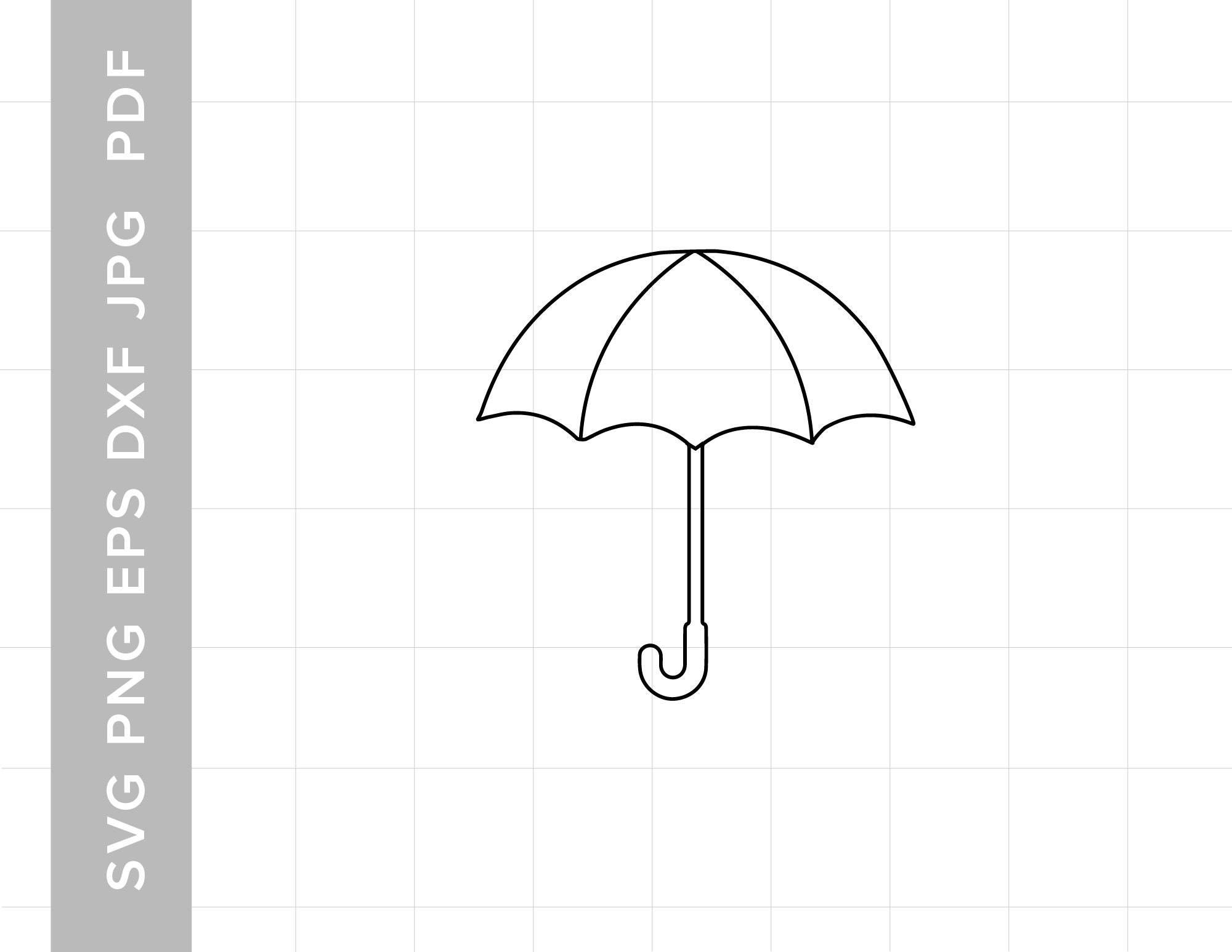 Umbrella Outline Svg Umbrella Umbrella Cut Filesdigital Etsy UK