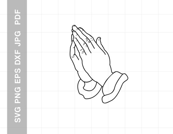 Praying Hands Outline SVG Faith Svg Jesus Svg Religious Svg - Etsy