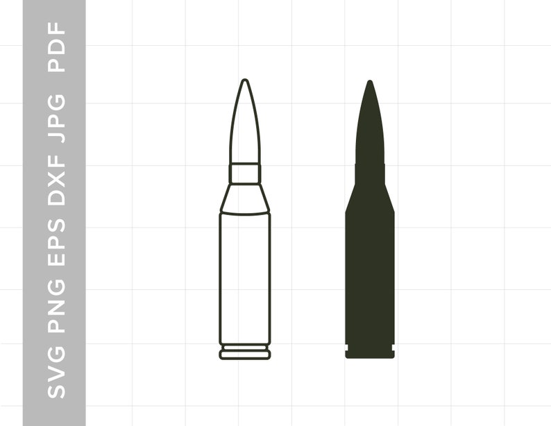 Rifle Bullet SVG Files Gun Bullets Cut Files Hunting SVG | Etsy