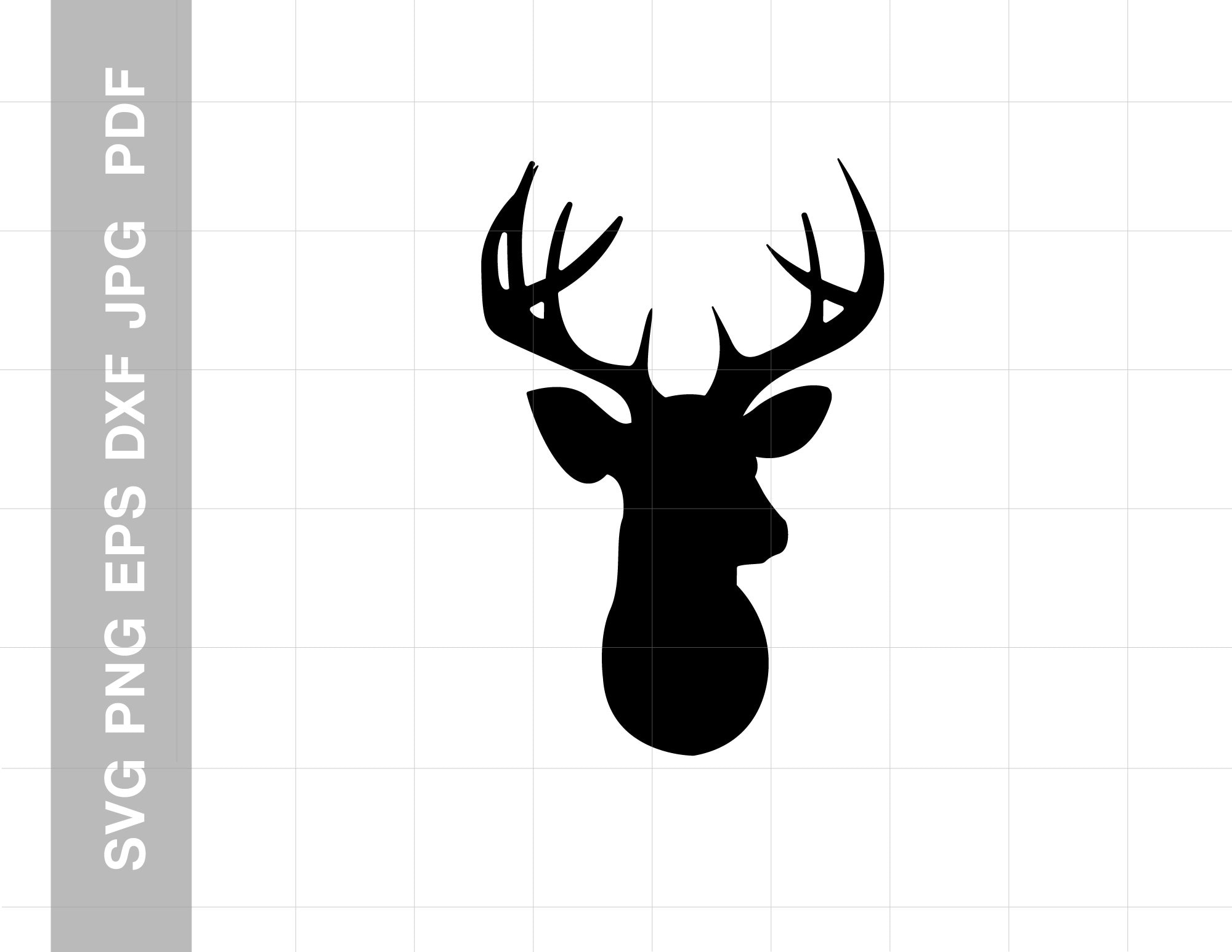 Deer Head SVG Deer Head Clipart Deer Head Silhouette Cut File Elk Head File  Svg Jpg Eps Pdf Png - Etsy