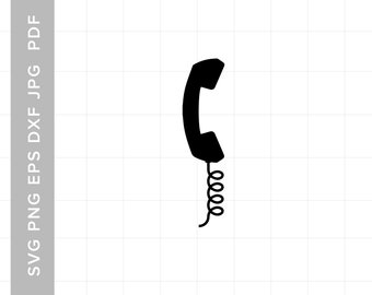 Cord Phone Cut Files Cord Phone Digital Download for Cricut and Silhouette includes svg, dxf, eps, pdf, png file formats