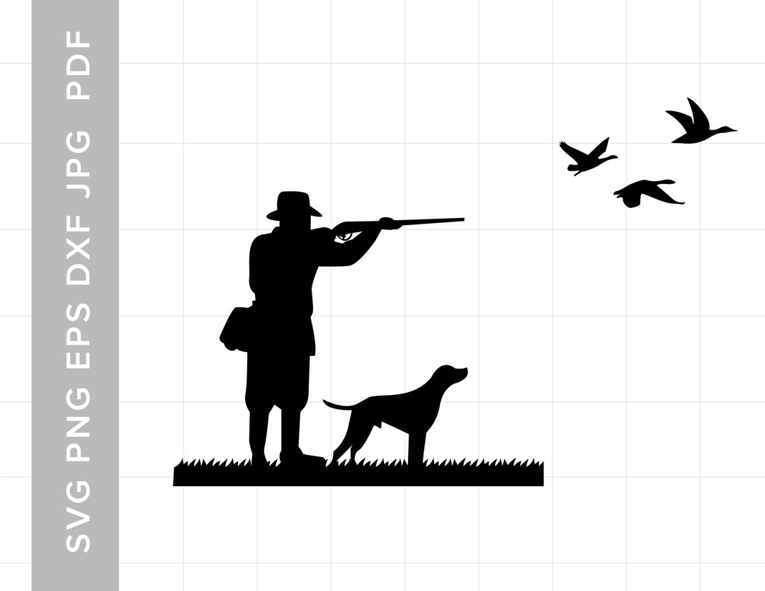 Duck Hunter Svg, Duck Hunting Dog Silhouette Svg Digital Download for