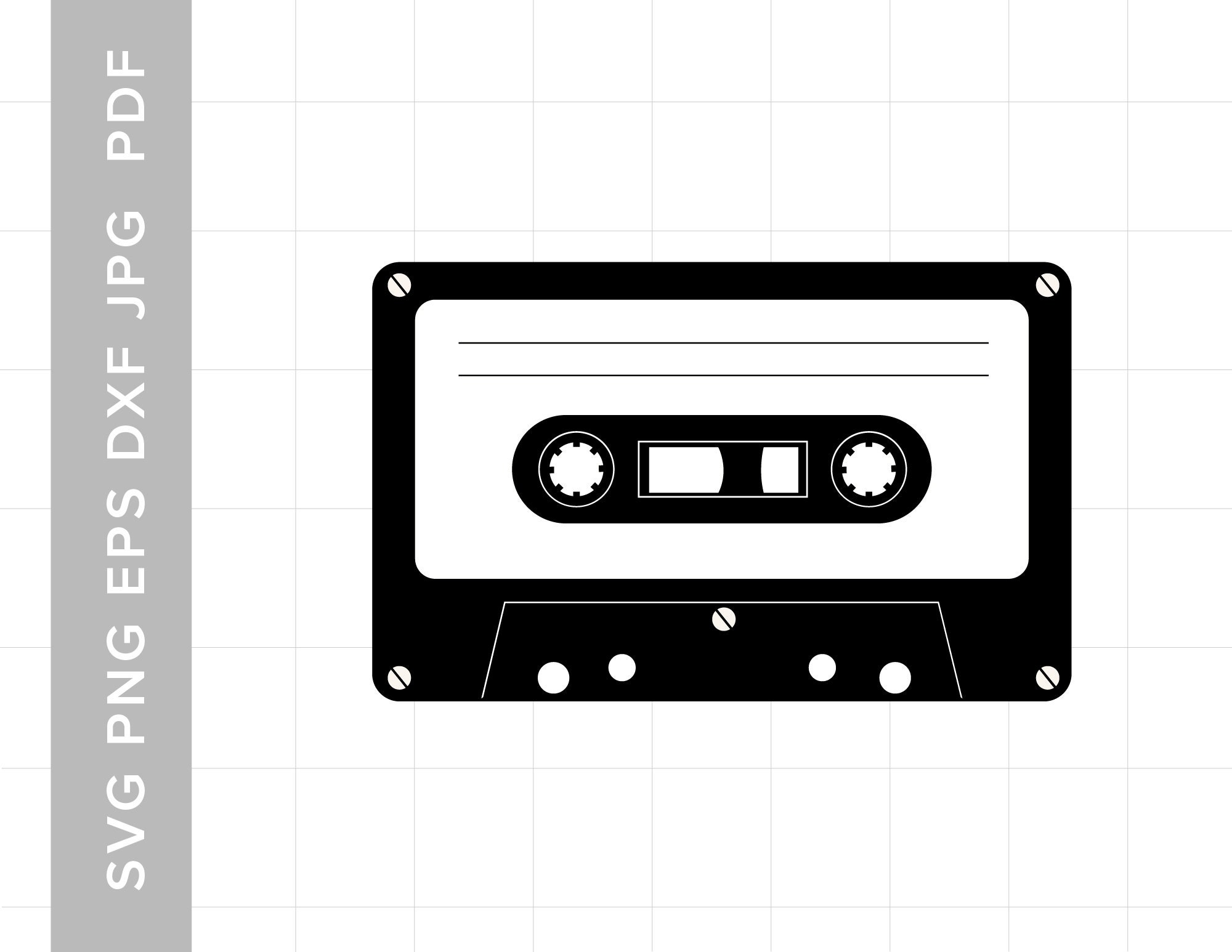 Vector old compact audio cassette with tangled tape Stock Vector