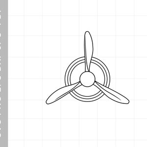 Airplane Propeller Outline Aircraft Pilot SVG Digital Download for Cricut and Silhouette includes svg, dxf, eps, pdf, png file formats