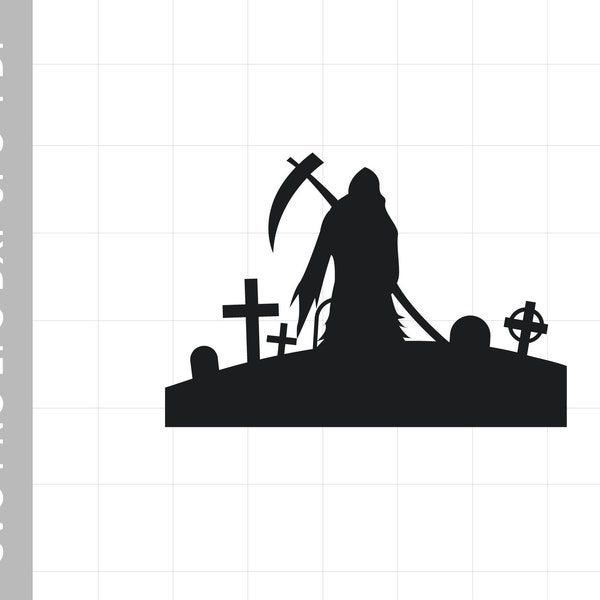 cemetery svg halloween ghost surreal haunted mystery horror Nightmare creepy mysterious scarey grave svg pdf png silhouette files for cricut