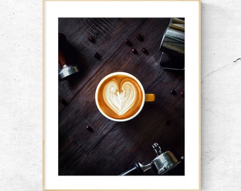 Flat White Coffee Photo Print / Coffee Wall Art / Coffee Photography / Food Photography / Cafe Art / Latte Art / Restaurant Art