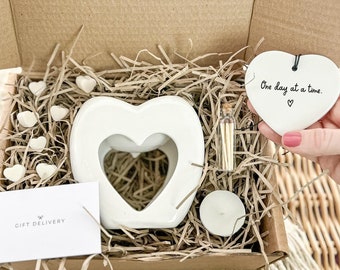 One Day At A Time Gift Box | Here For You | Candle & Matches | Sympathy Gift for Family Friends | For Her | Thinking of You Gift | Keepsakes