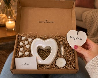 One Day At A Time Gift Box | Here For You | Candle & Matches | Sympathy Gift for Family Friends | For Her | Thinking of You Gift | Keepsakes