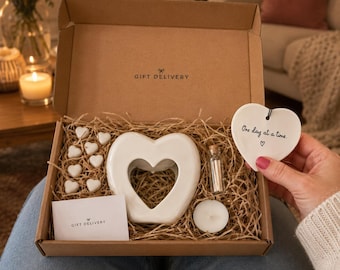 One Day At A Time Gift Box | Here For You | Candle & Matches | Sympathy Gift for Family Friends | For Her | Thinking of You Gift | Keepsakes