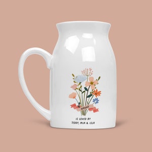 Secret Stems Flower Vase Personalised for Nan, Nanny, Gran & Granny | Add Text | Childs Names | Gift From Grandchildren Grandchild