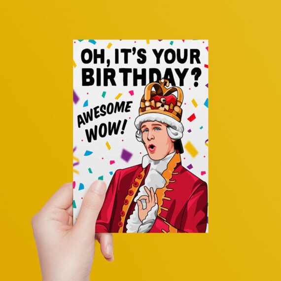 Hamilton King Musical Birthday Card Etsy