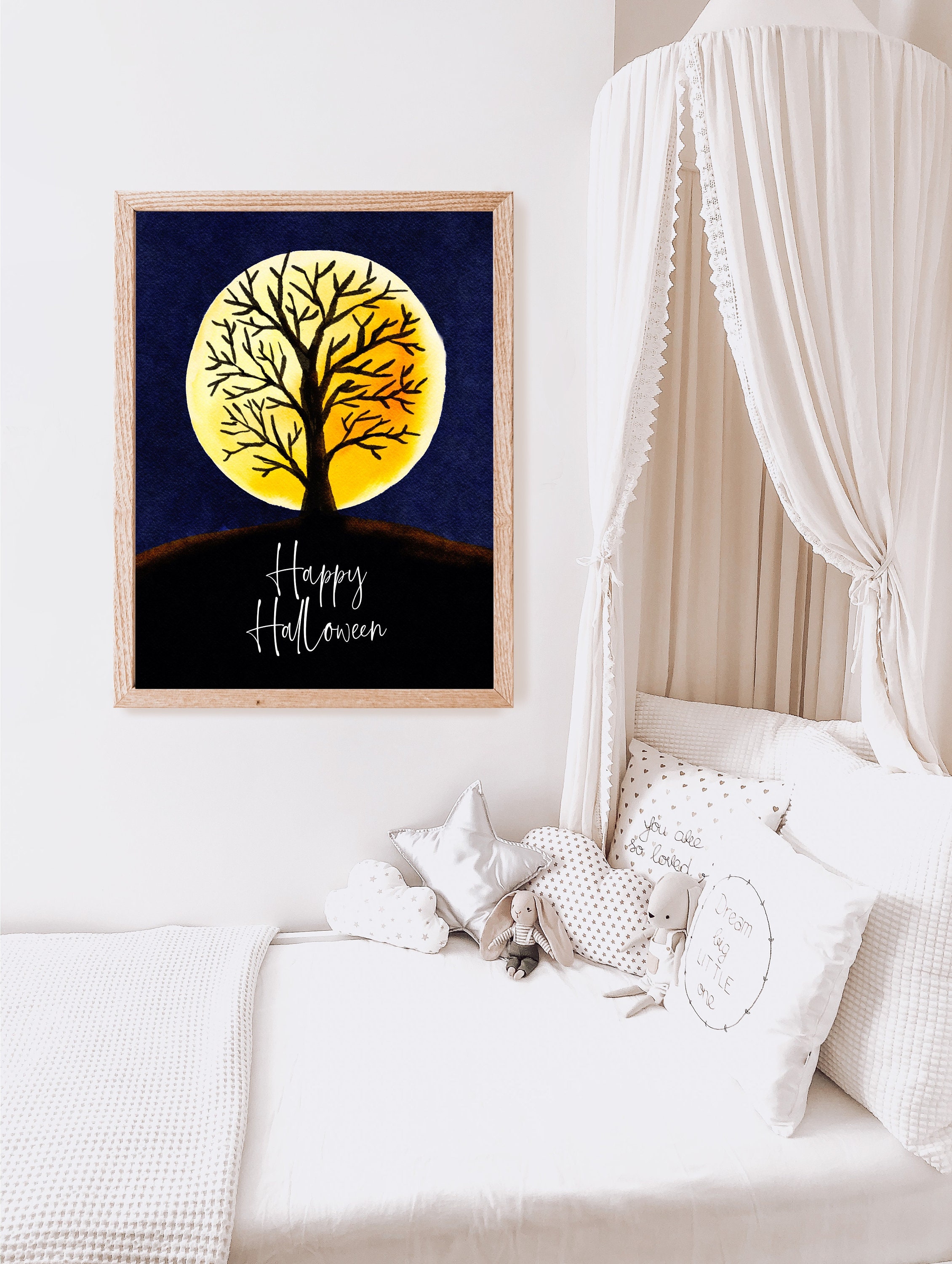 Full moon wall art Moon print Luna art Moon poster Moon Etsy