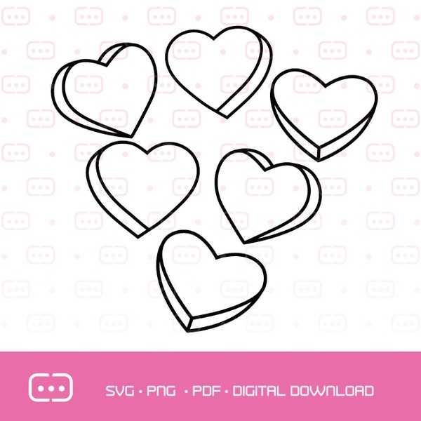 candy hearts, valentine SVG, PNG, PDF,  cut , printable, digital, instant download