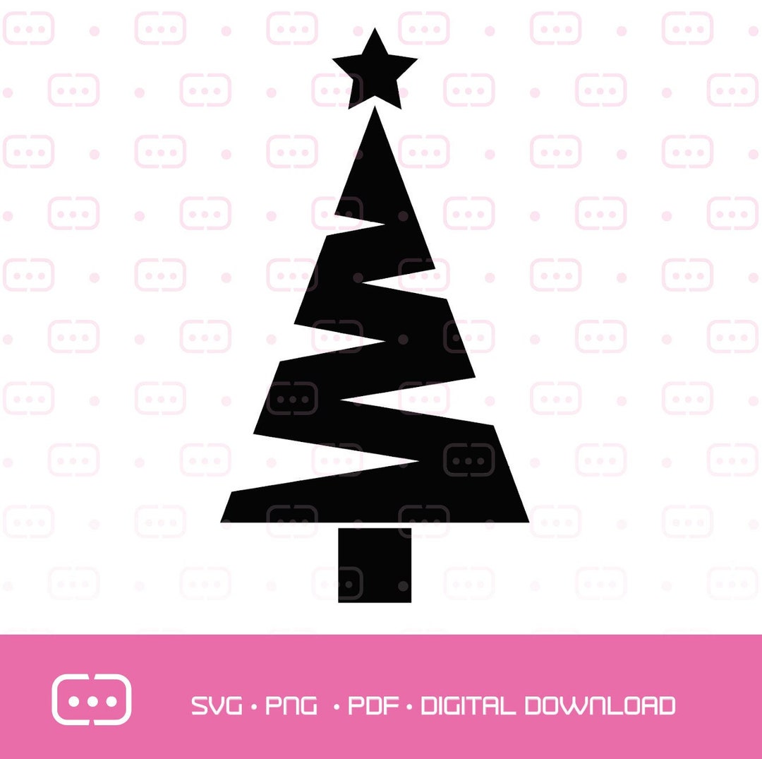 Christmas Tree, Zigzag Christmas Tree, SVG, PNG, PDF, Cut , Printable
