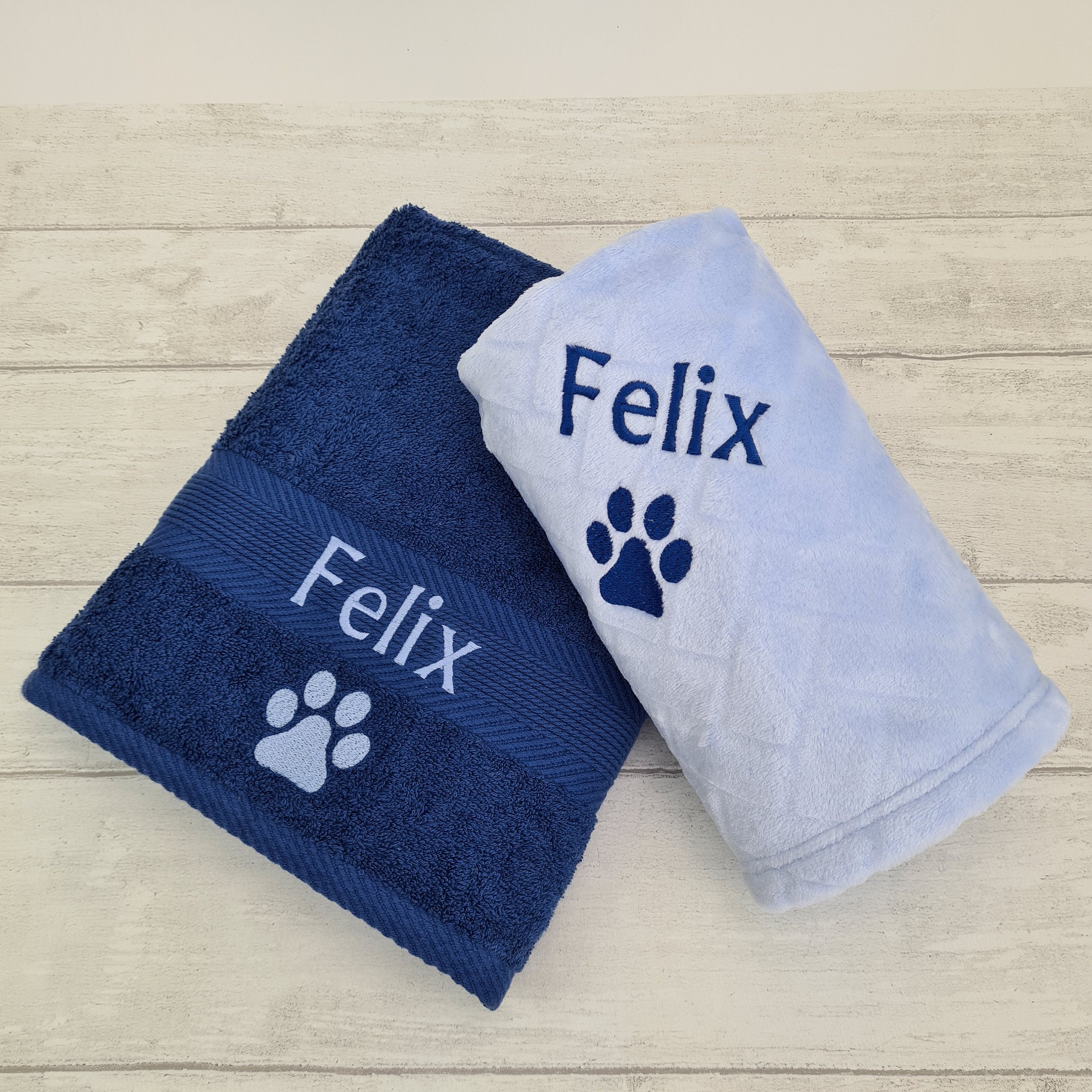 Personalised Pet Blanket & Towel Set. Luxurious Embossed Etsy