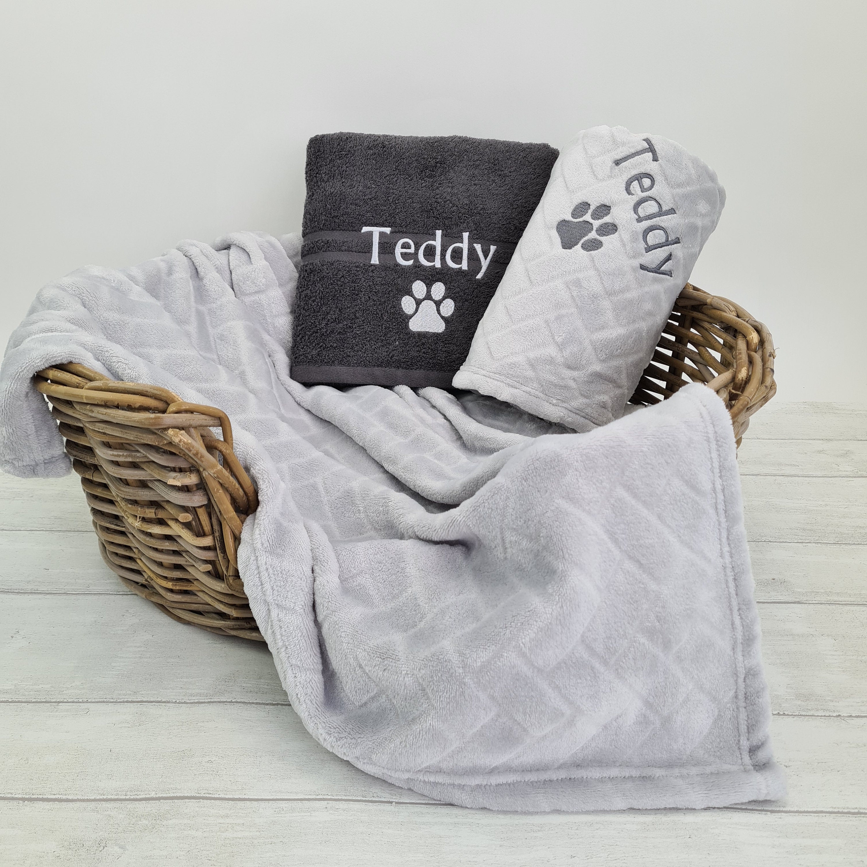Personalised Pet Blanket & Towel Set. Luxurious Embossed Etsy