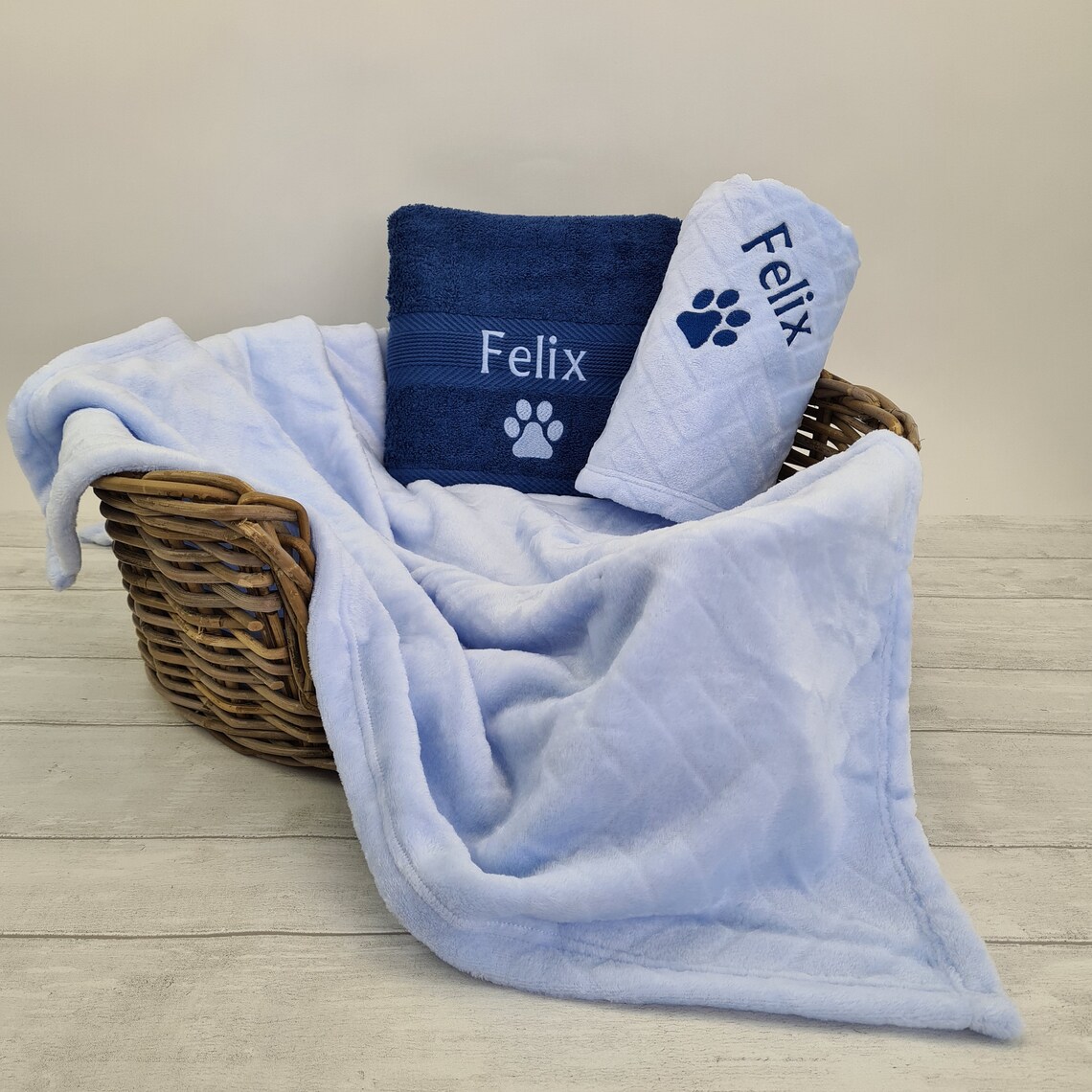 Personalised Pet Blanket & Towel Set. Luxurious Embossed Etsy