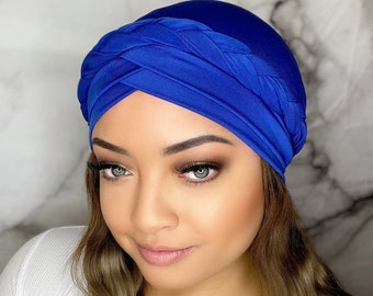 Head Wrap - Royal Blue - Turban - Stylish, Soft, Easy To Put On - Gift For Her - Fast Shipping