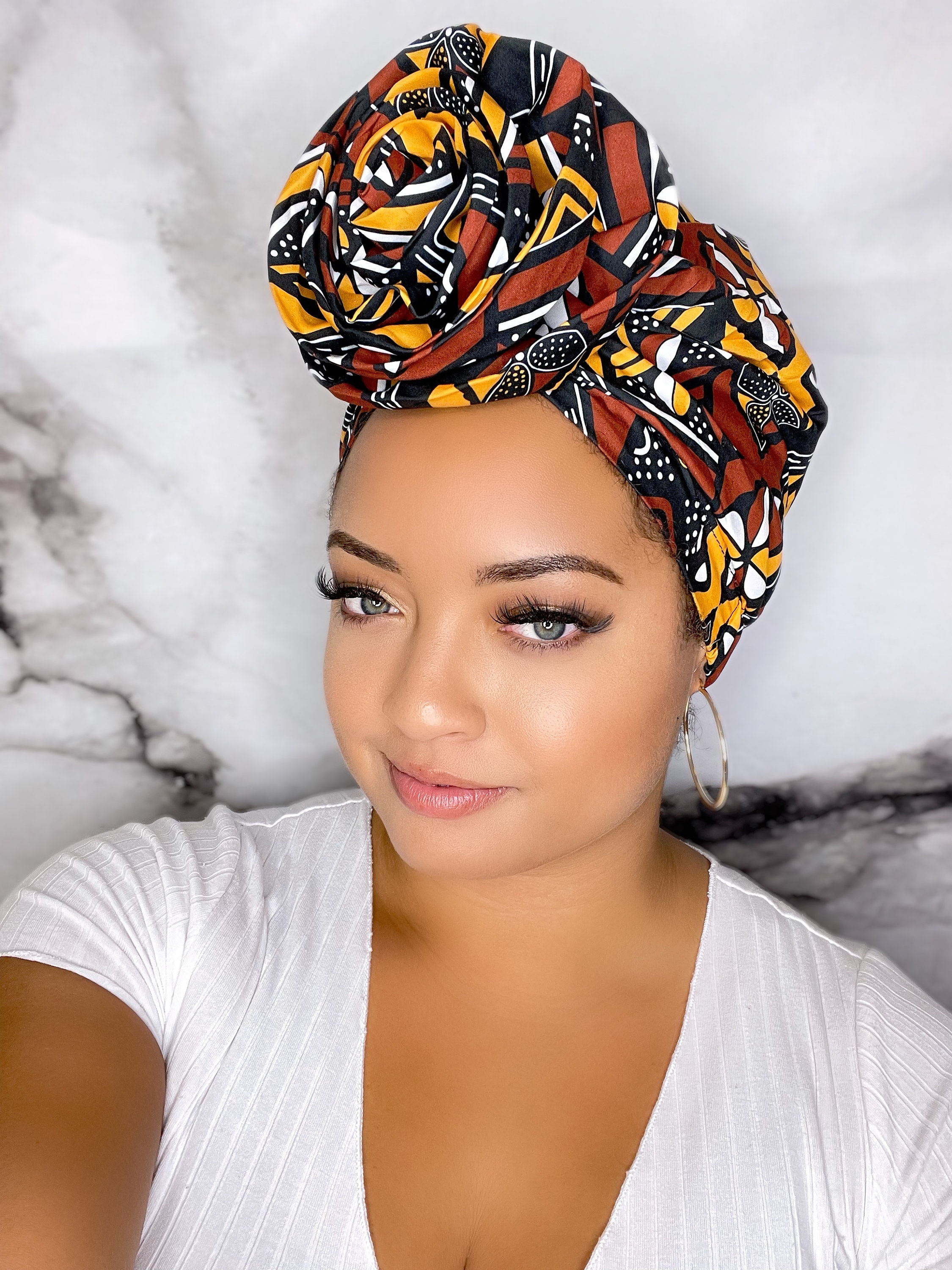 Pre-Tied Turban Gift for Women Satin Lined Turban Option Available Pretied Headwrap