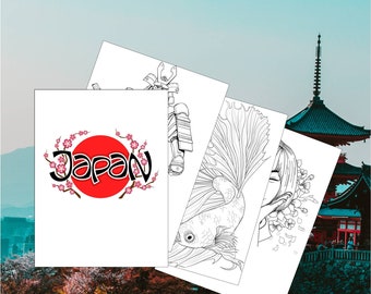 Download Japanese Coloring Pages Etsy