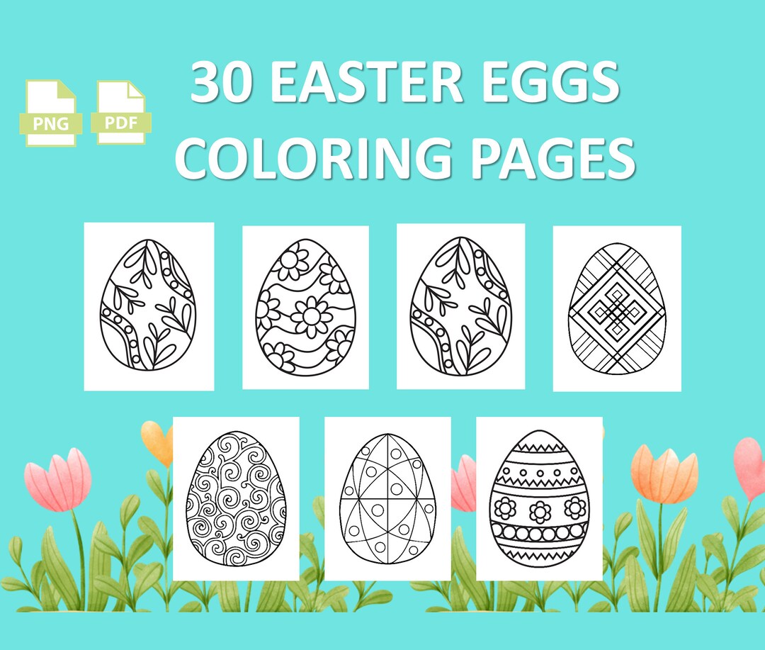 30 Easter Egg Coloring Pages, Easter Printables, Easter Activities ...