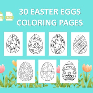 30 Easter Coloring Pages, Easter Printables, Easter Activities, Easter Coloring Book, Kids Easter Coloring Pages, Easter Kids Craft