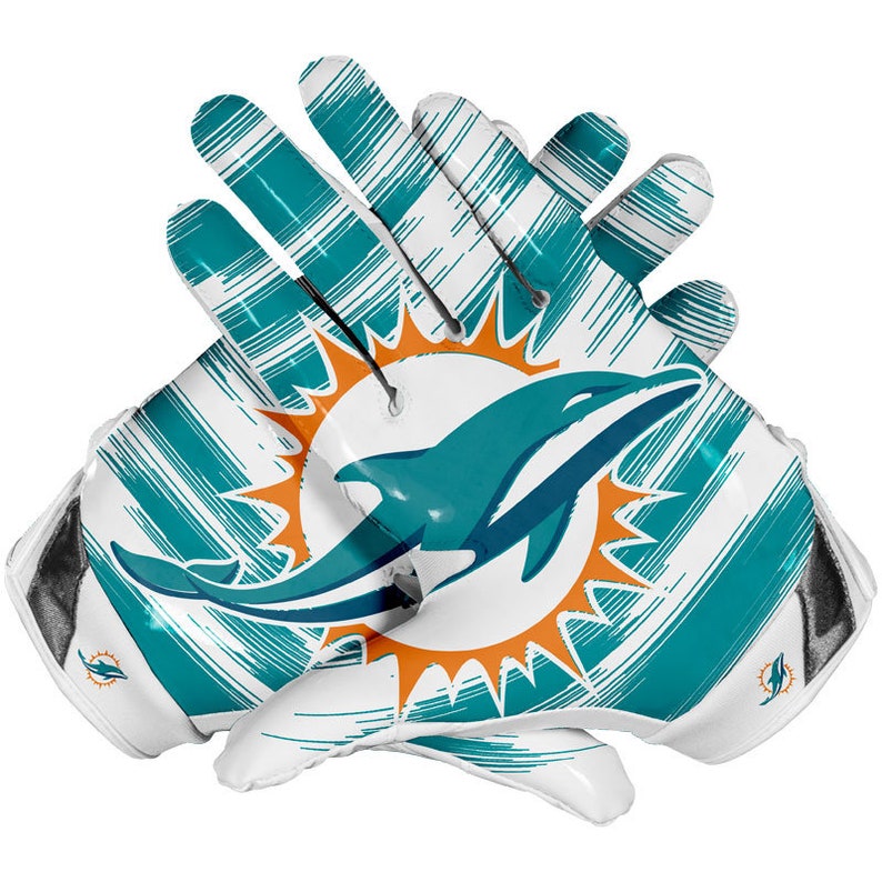 Miami Dolphins Football Receiver Gloves Etsy