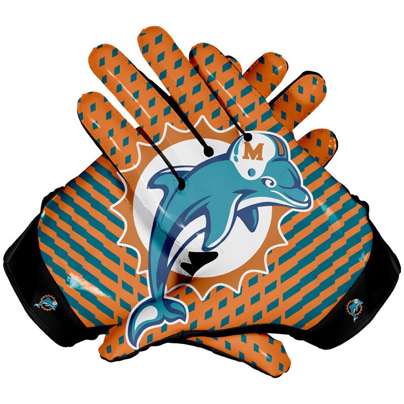Miami Dolphins Football Receiver Gloves Etsy