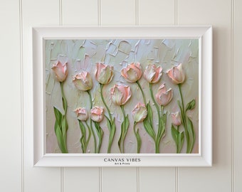 Tulips Spring Flower Art Print: Botanical Painting (Digital Download)