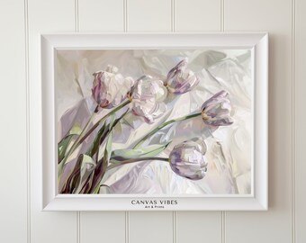 Spring Tulip Painting: Realistic Floral Wall Art (Digital Download)