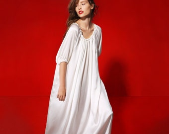 Aphrodite draped silk dress - pearl